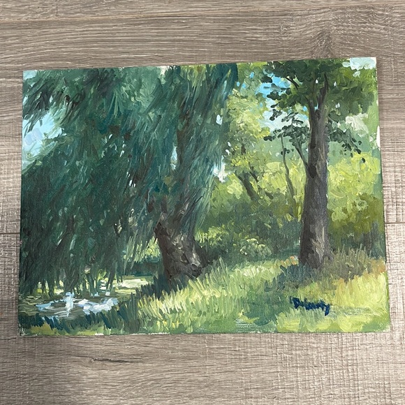 “Willows by the Pond” painting by M. Stephen Doherty. Oil on wood. Beautiful! - Picture 13 of 13